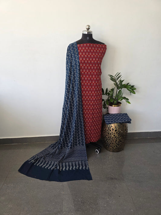 Heavy ajrakh cotton set  - Gu5