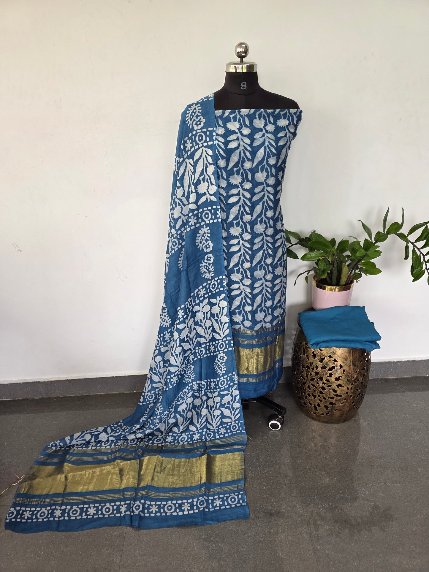 Gadwal batik silk set  with lagdi patta - BA508