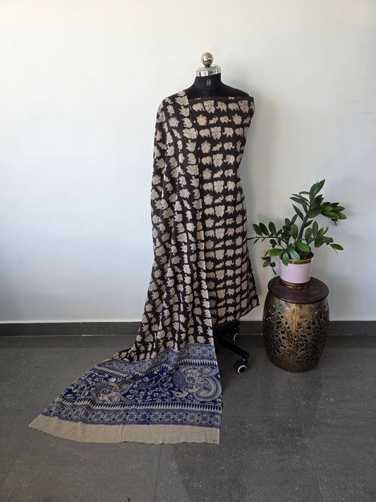 Pure kalamkari cotton salwar ( 2 pc set ) Black - ES4