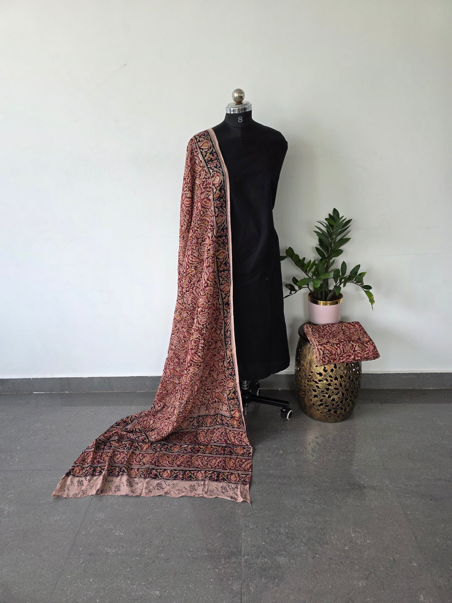 Handblock pure kalamkari cotton set  - HA8