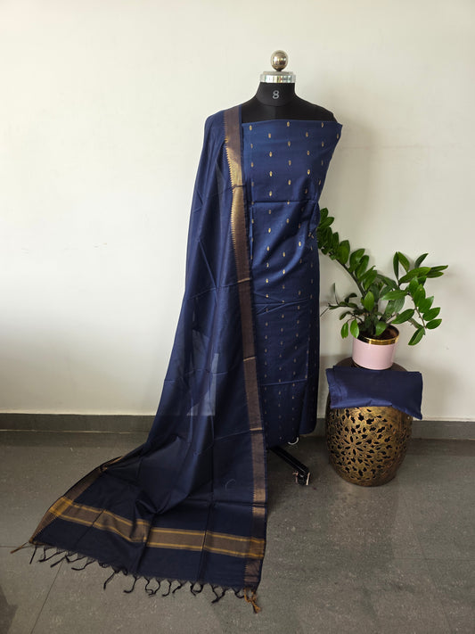 Bhagalpuri fusion mangalagiri katan silk set - BA157
