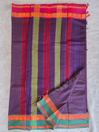 Mercerised checked narayanapet saree - NA203
