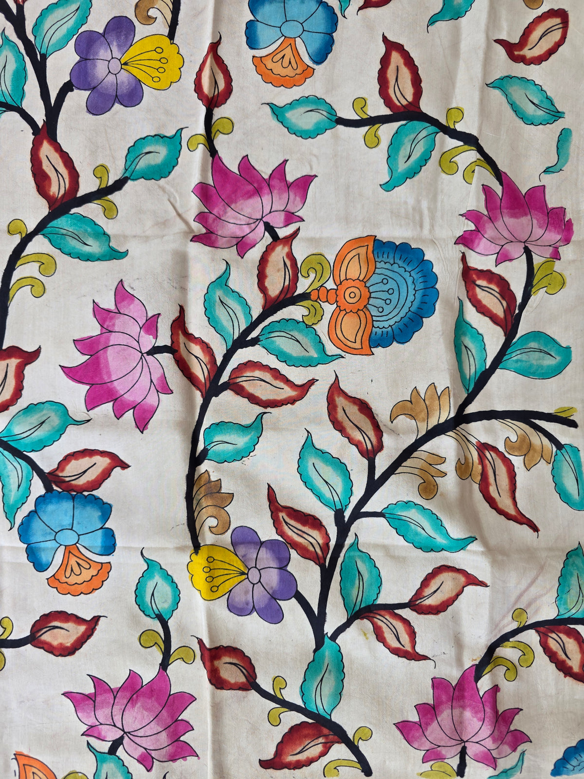 Handcrafted Penkalamkari bangalore silk set -KH238