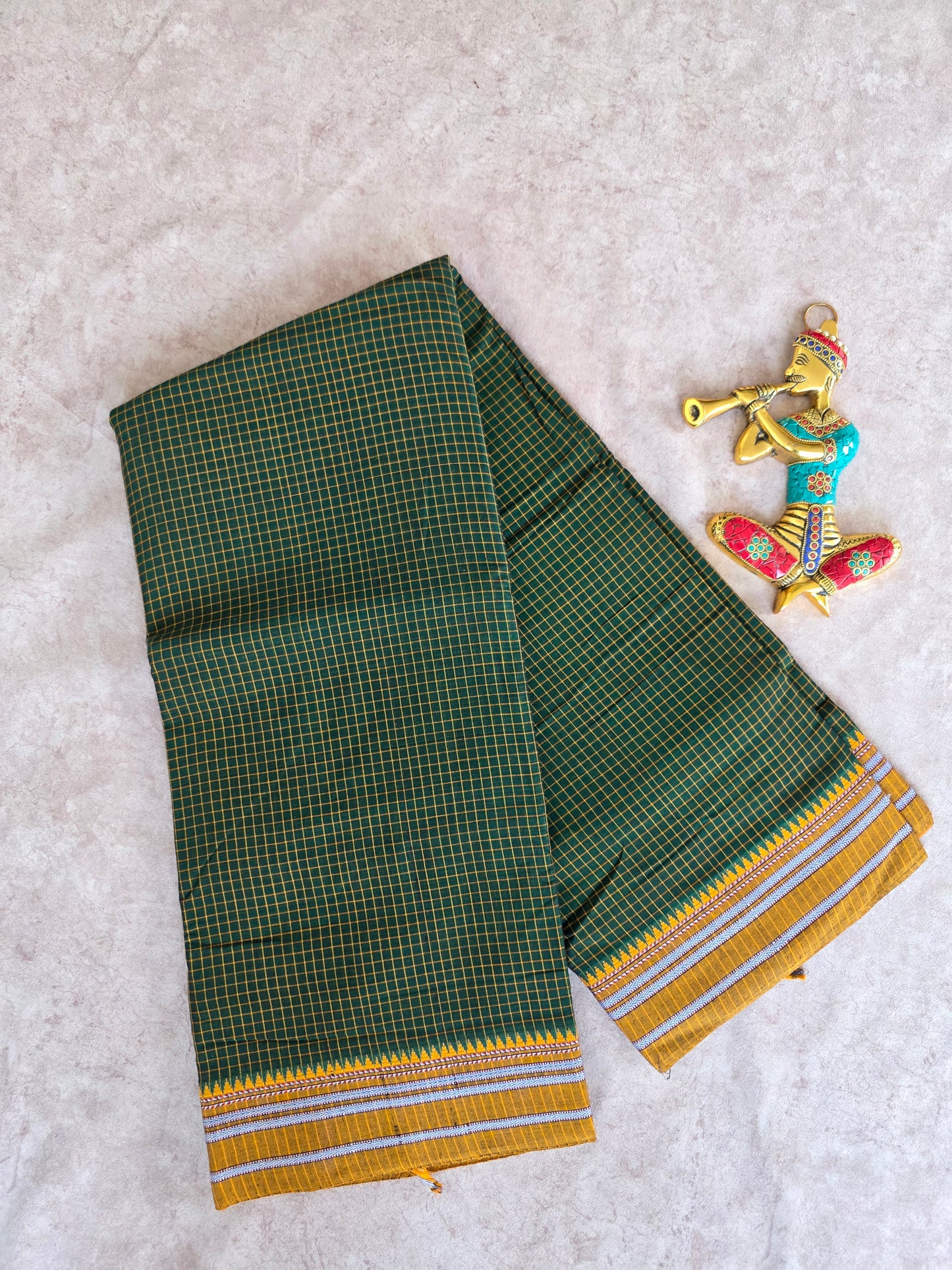 Mercerised checked narayanapet saree - NA198