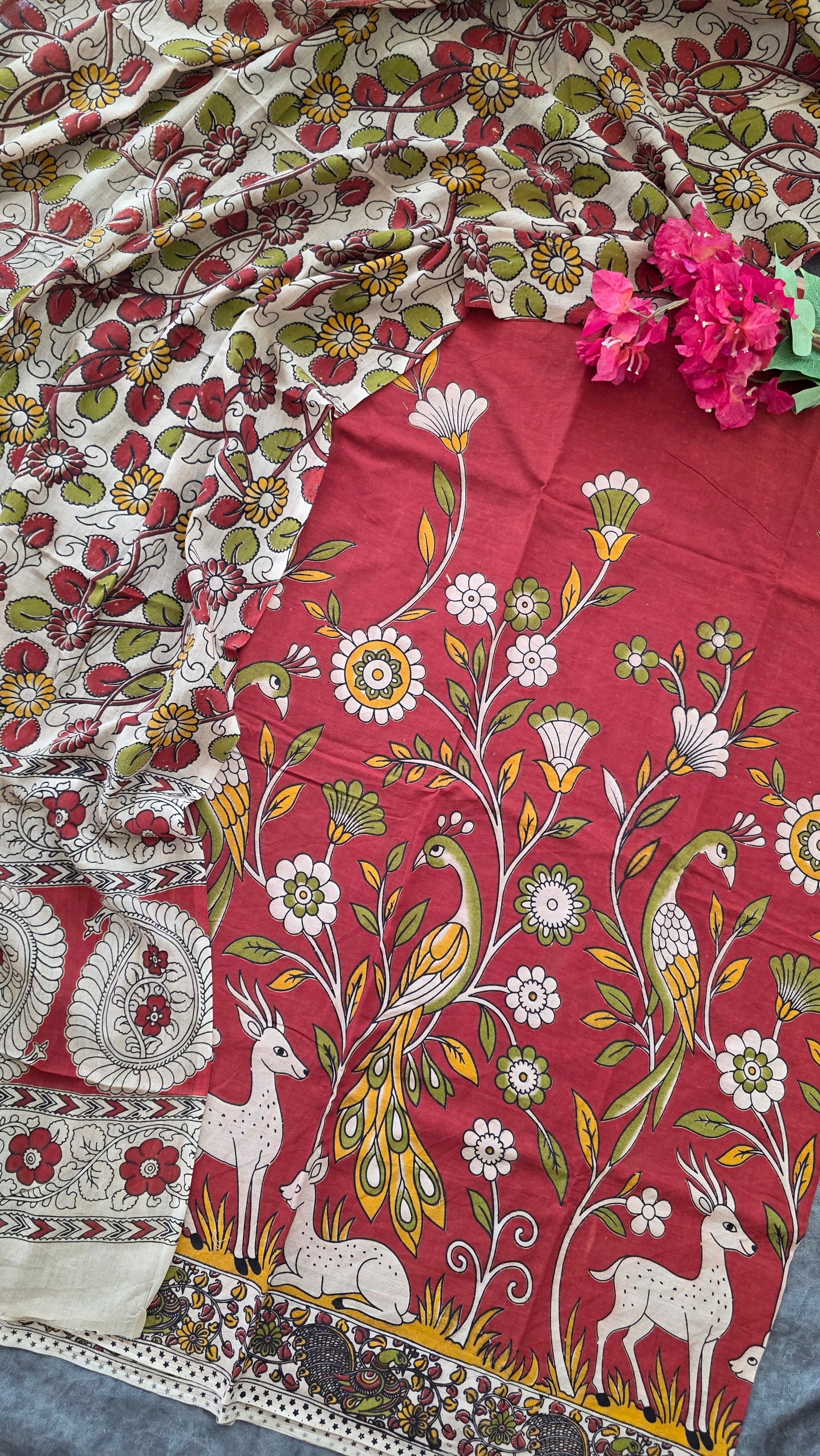 Authentic pure kalamkari cotton set- AK79