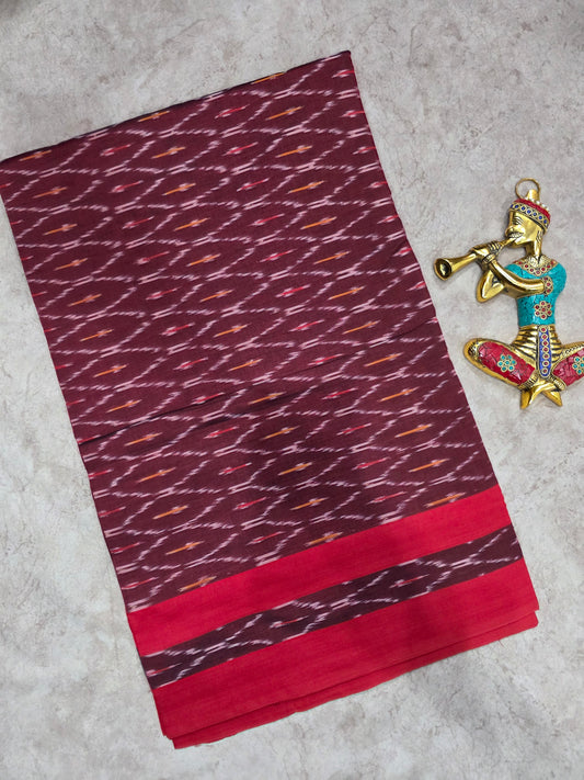 Mercerised warp ikkat saree - NV345