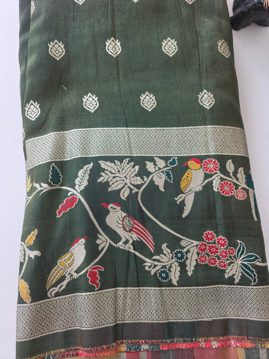 Premium cosmos silk paithani running material ( 1 mtrs ) - PRM9