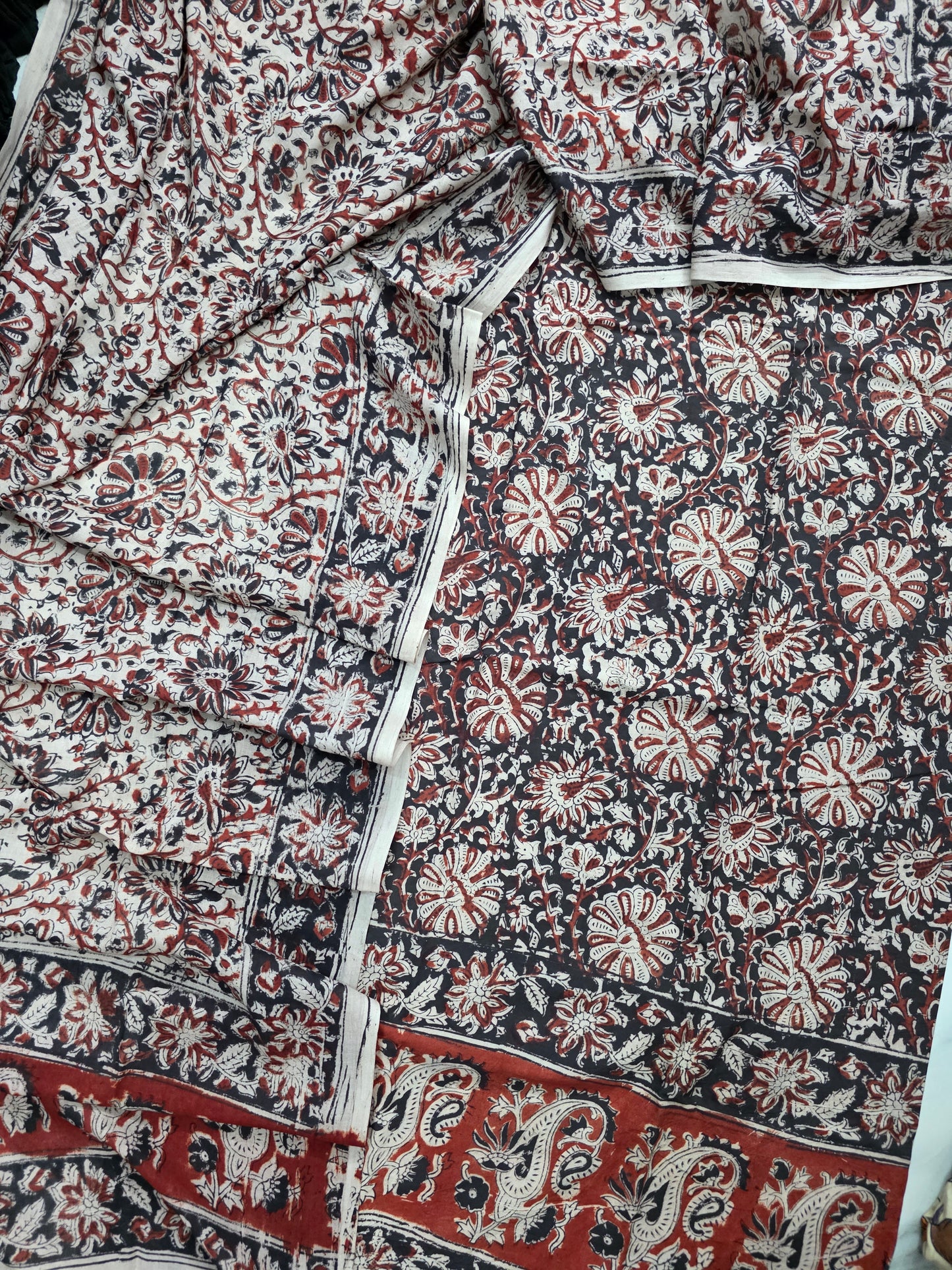 Handblock pure kalamkari cotton set  - RV170