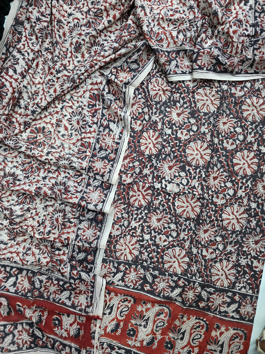 Handblock pure kalamkari cotton set  - RV170