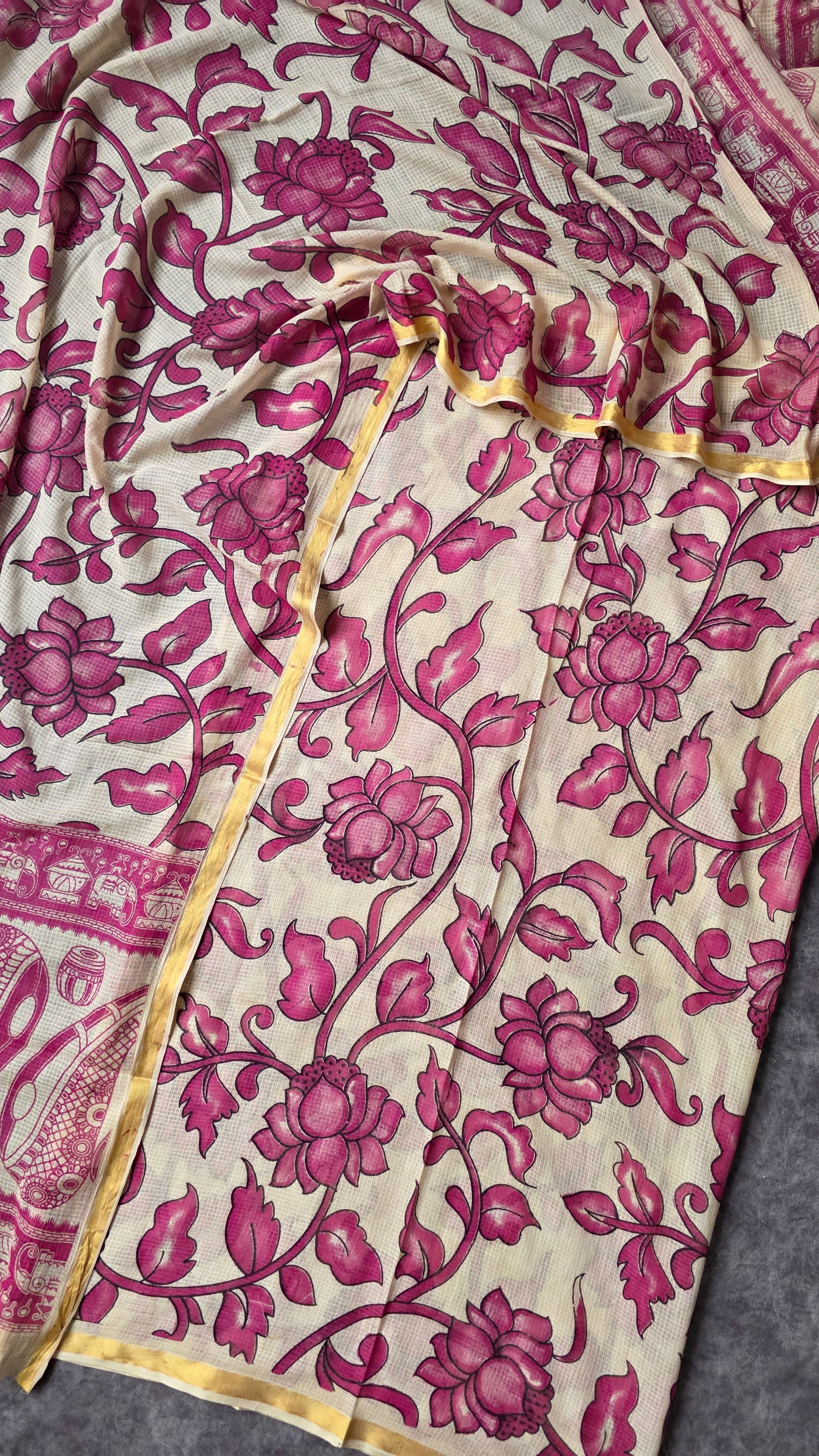 Handcrafted Kota kalamkari set (2 pc set )- AK320