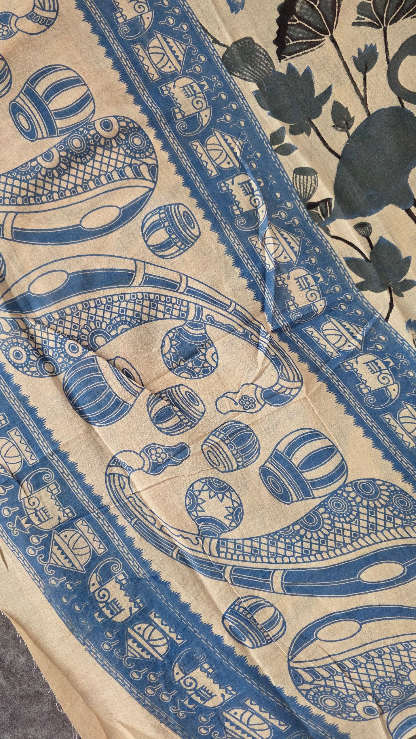 Pure Kalamkari Cotton Salwar Set (2.5 Mtrs) - Ak374