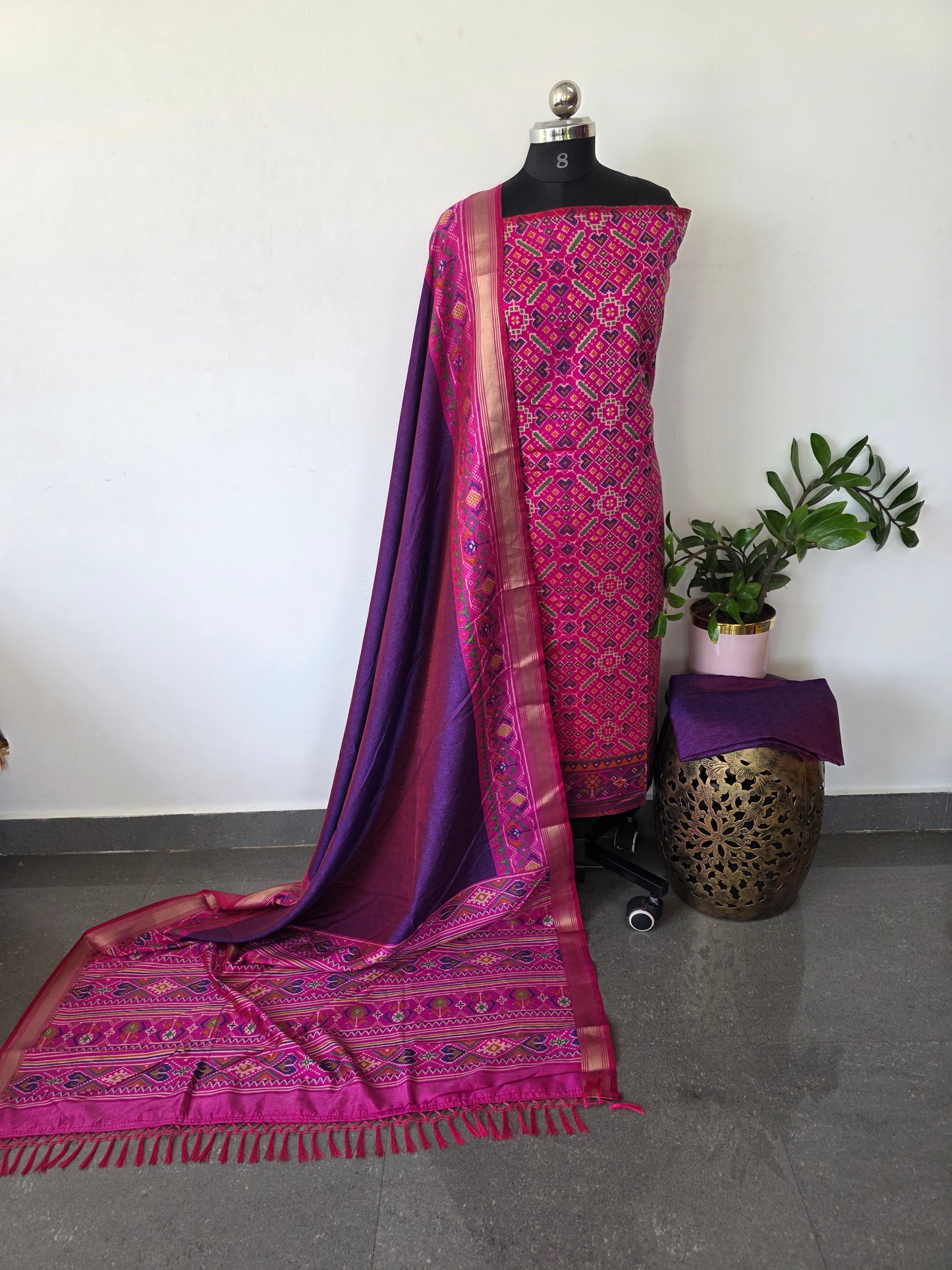 Premium semi Patola silk set - PK97