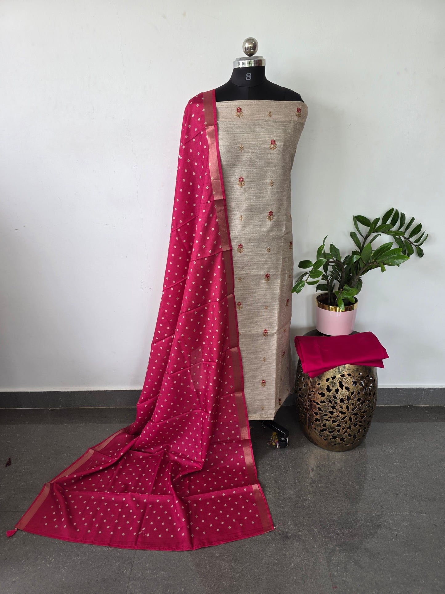Premium semi tussar silk set - CLA361