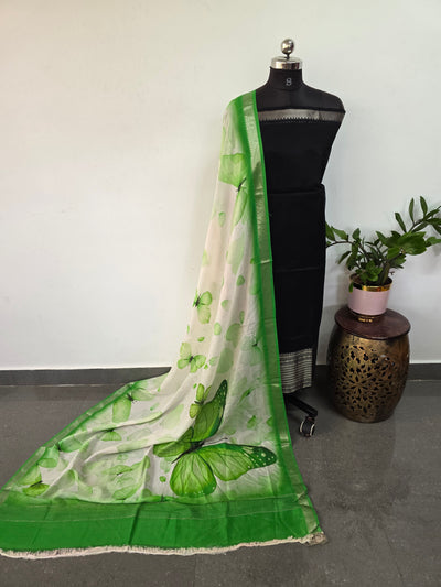 Handloom mangalagiri silk top with pure mangalagiri digital silk shawl - ML45