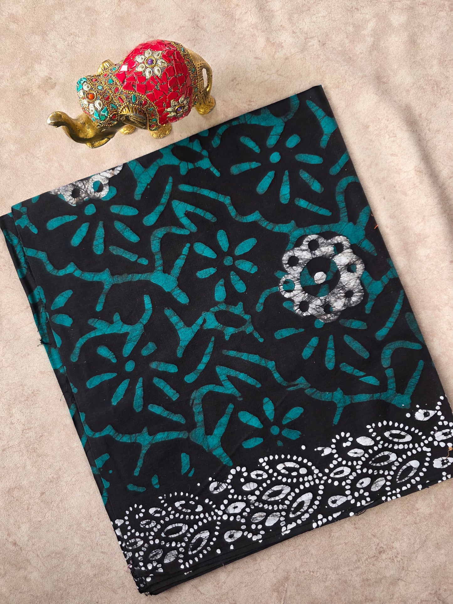 Double colour mom  batik print Nighty /kaftan  fabric ( approx 3 mtrs ) - NF96