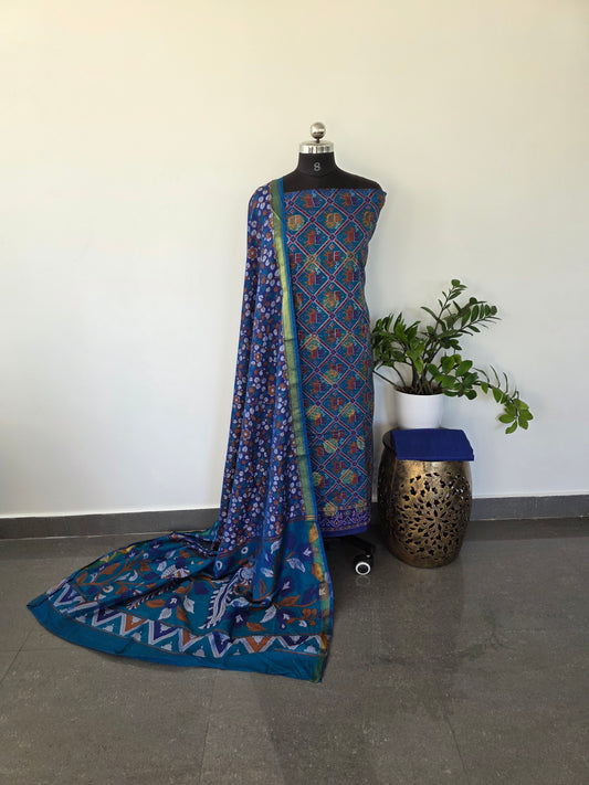 Premium semi Patola silk set with coin butta - PP70