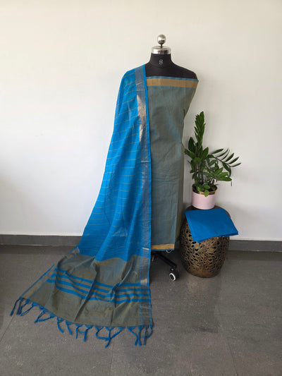 Handloom cotton with mangalagiri border salwar - MAA129