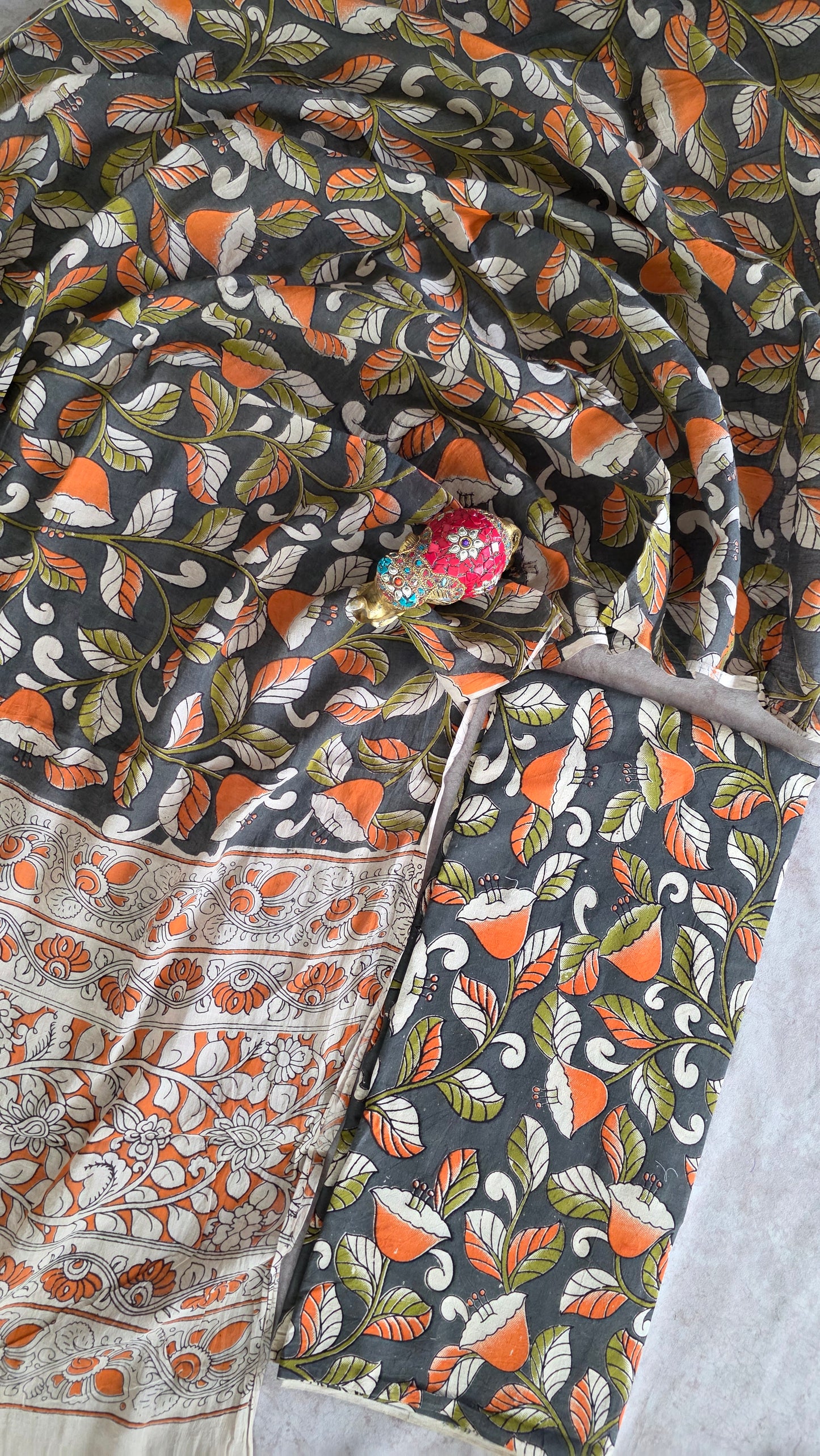 Authentic pure kalamkari cotton set ( 2 pc set )- AK259