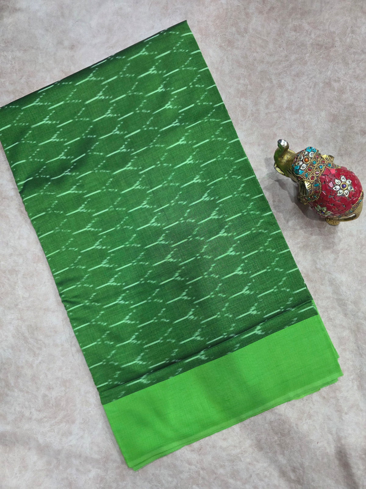 Mercerised warp ikkat saree - WW266