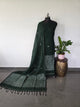 Premium handloom linen jamdhani set (green)- JMM34