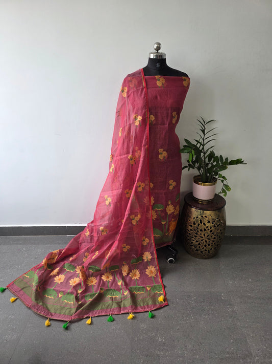 Silk cotton jamdhani set - AV39