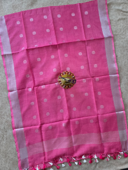 Bhagalpuri linen buta duppatta - BA19