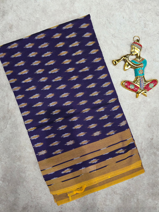Mercerised warp ikkat saree - NV341