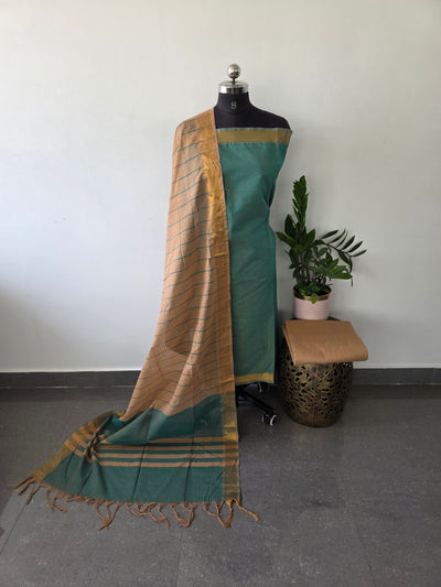 Handloom cotton with mangalagiri border salwar - MAA125