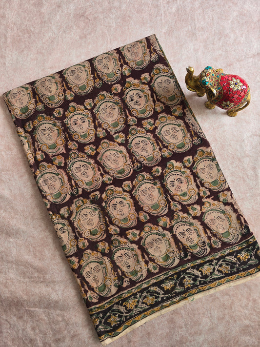 Handblock pure kalamkari cotton saree - HZ10