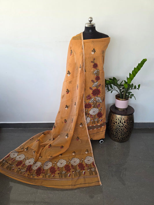 Premium silk cotton jamdhani set - AV191