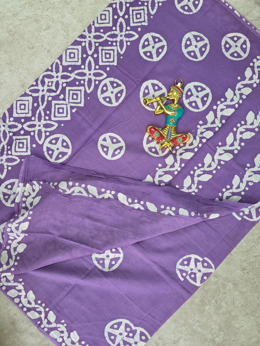 Handblock Jaipuri pure cotton saree - JA531