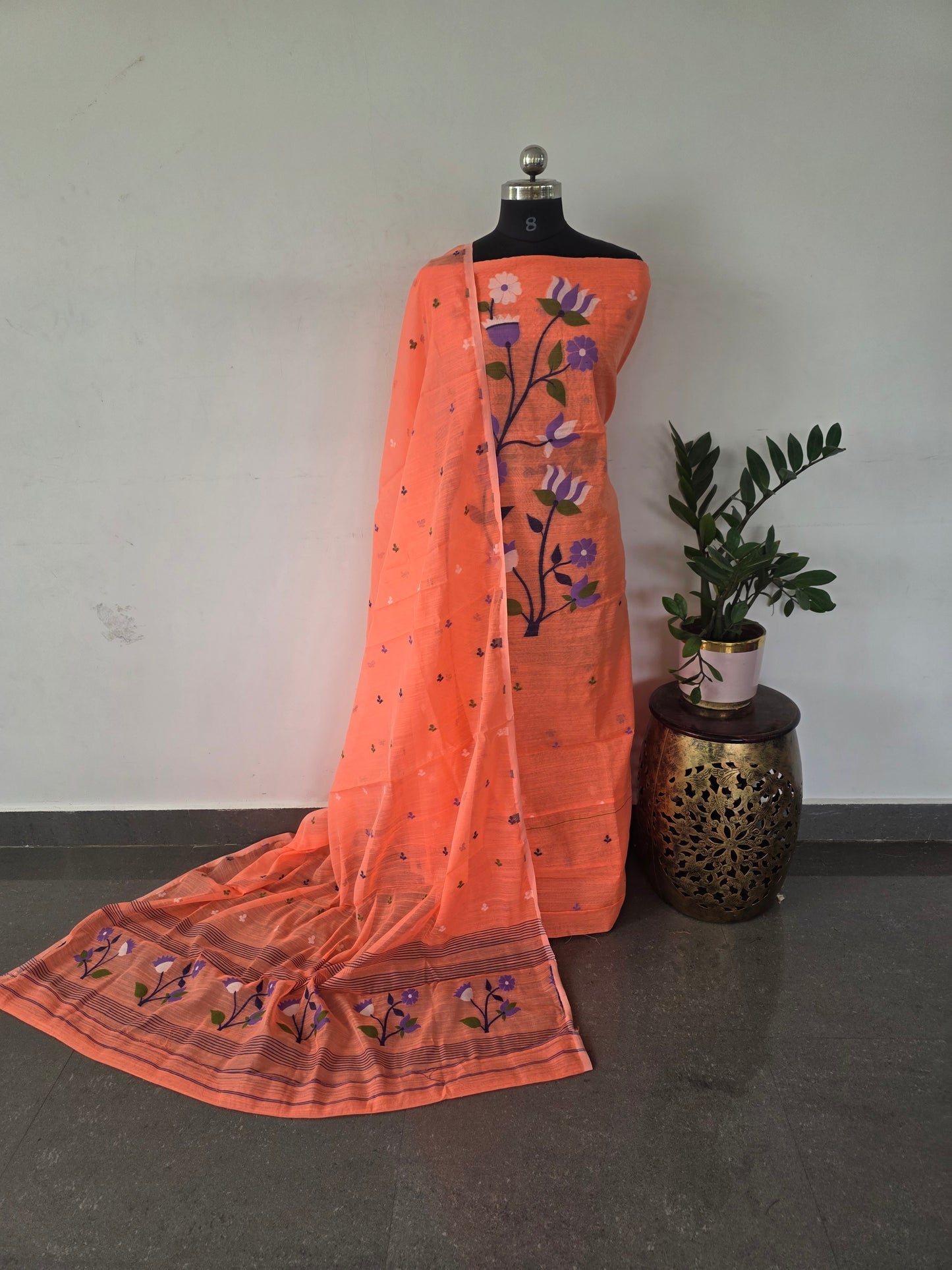 Premium Jamdhani silk cotton set- 60