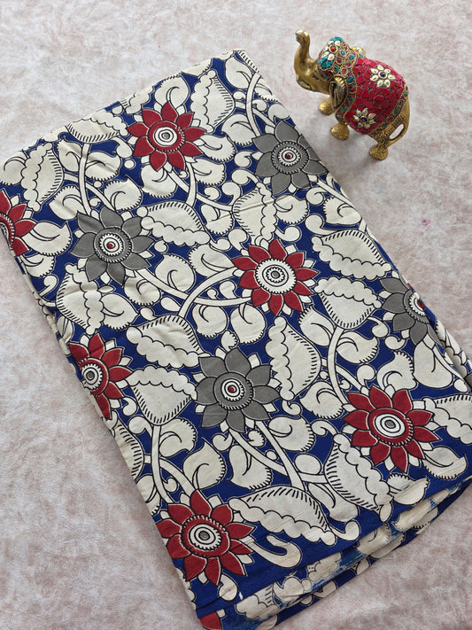 Pure silk kalamkari  running material (1 meter)- KM77
