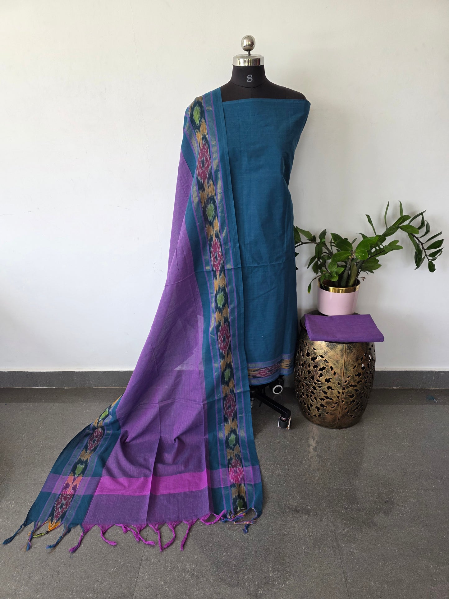 Pochampally border south cotton set- PCS30
