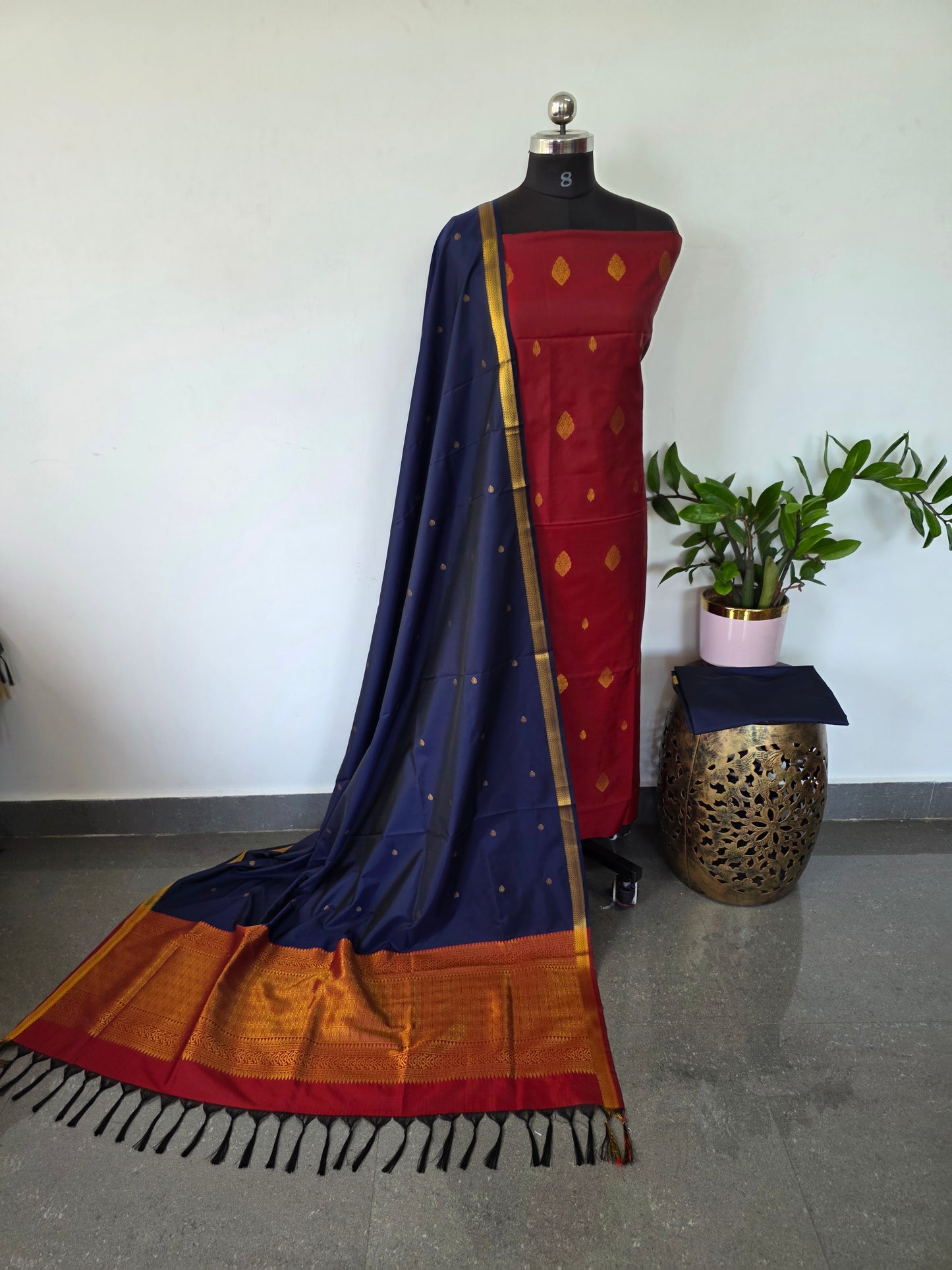 Kanchivaram semi softsilk salwar set - KS21