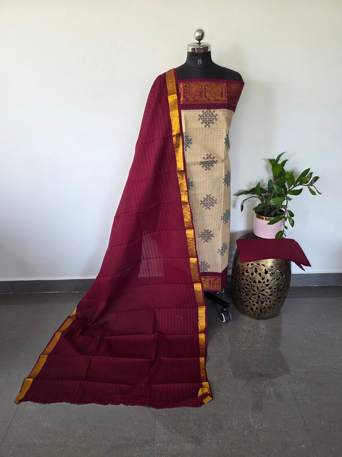 Madurai sungudi Kolam zari kattam salwar - MS87