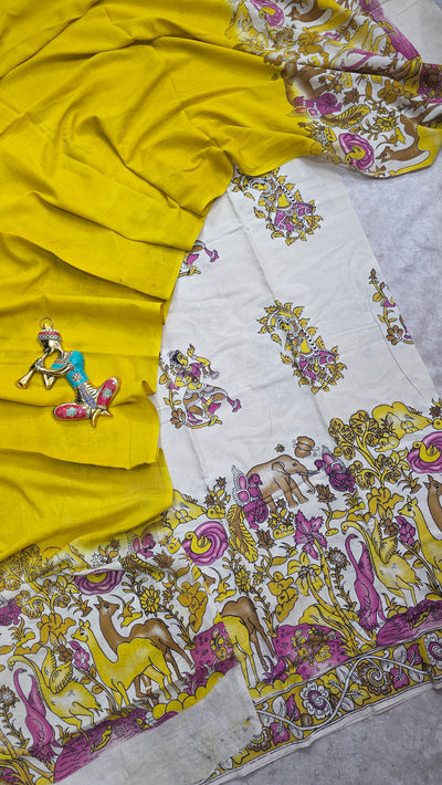 Penkalamkari- inspired kalamkari cotton set - RV149