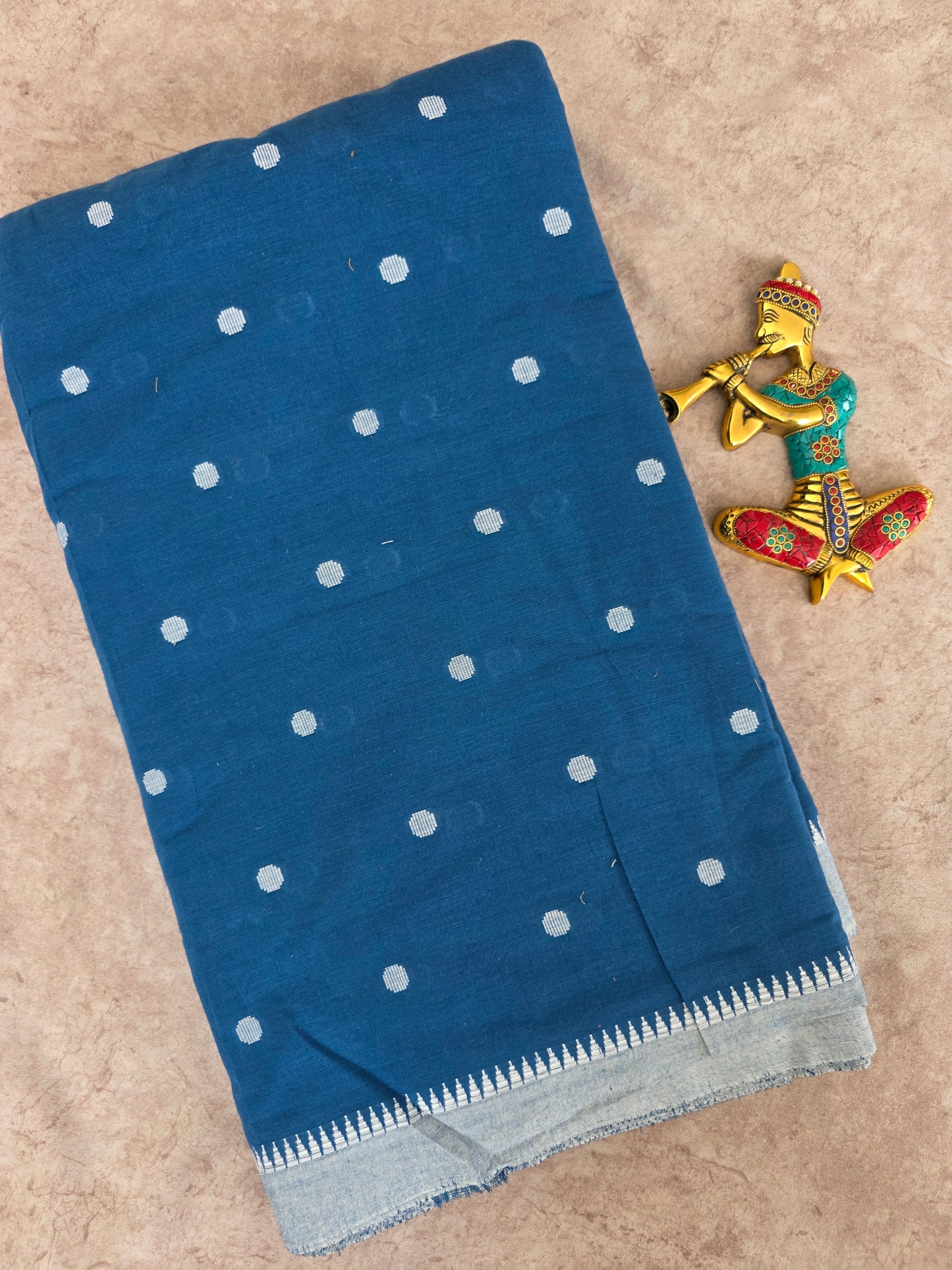 Prewashed Pure handloom cotton running material ( 0.5 mtrs ) - HRM118