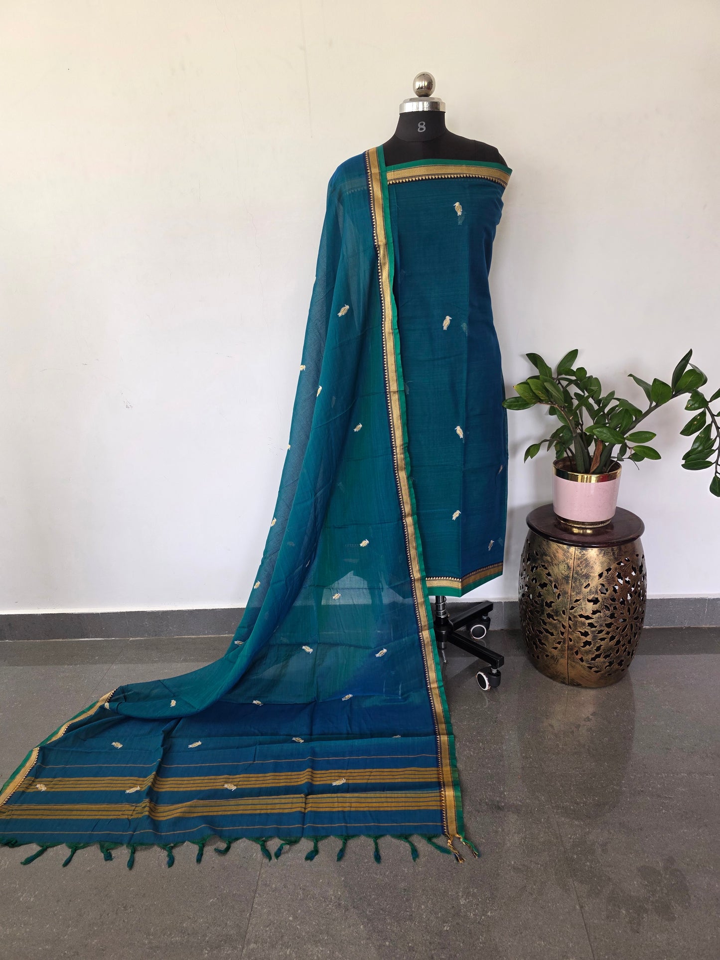 Vanamala Parrrot Embroidery Narayanapet salwar set (4.5 mtrs) - Na455