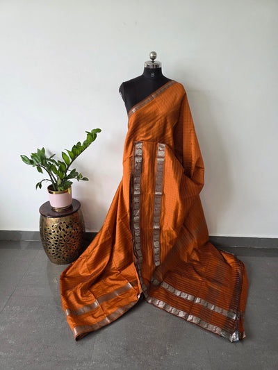 Premium checked semi mangalagiri pattu saree - MAA132