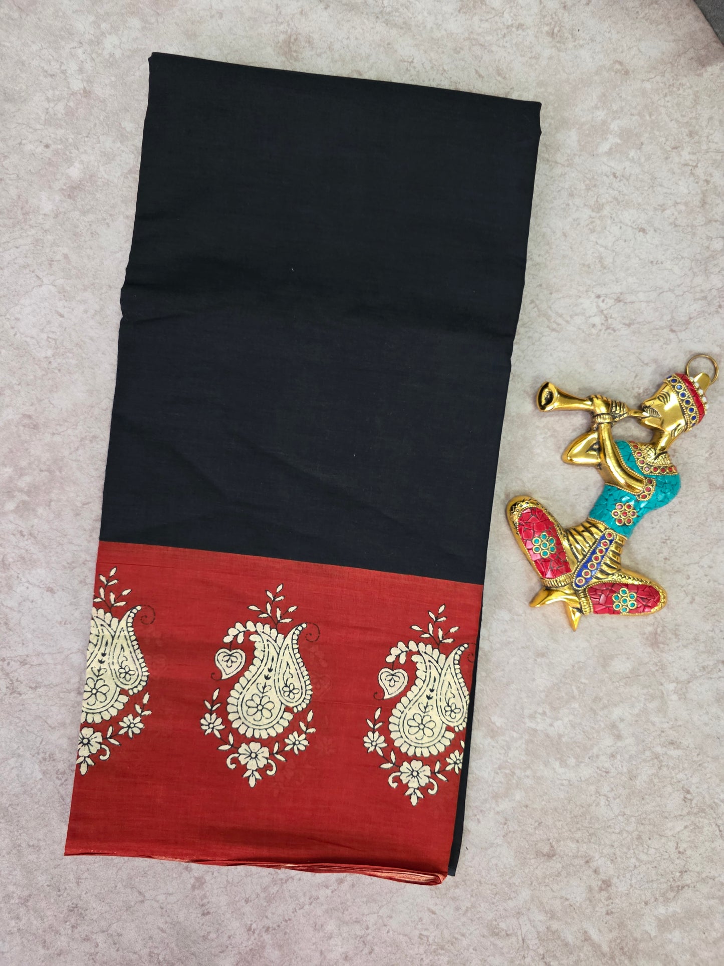 Handblock Jaipuri pure cotton saree - JA509