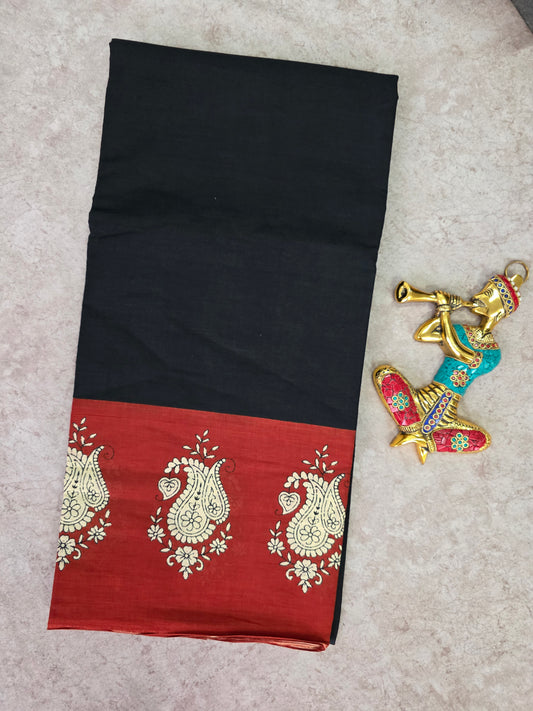 Handblock Jaipuri pure cotton saree - JA509