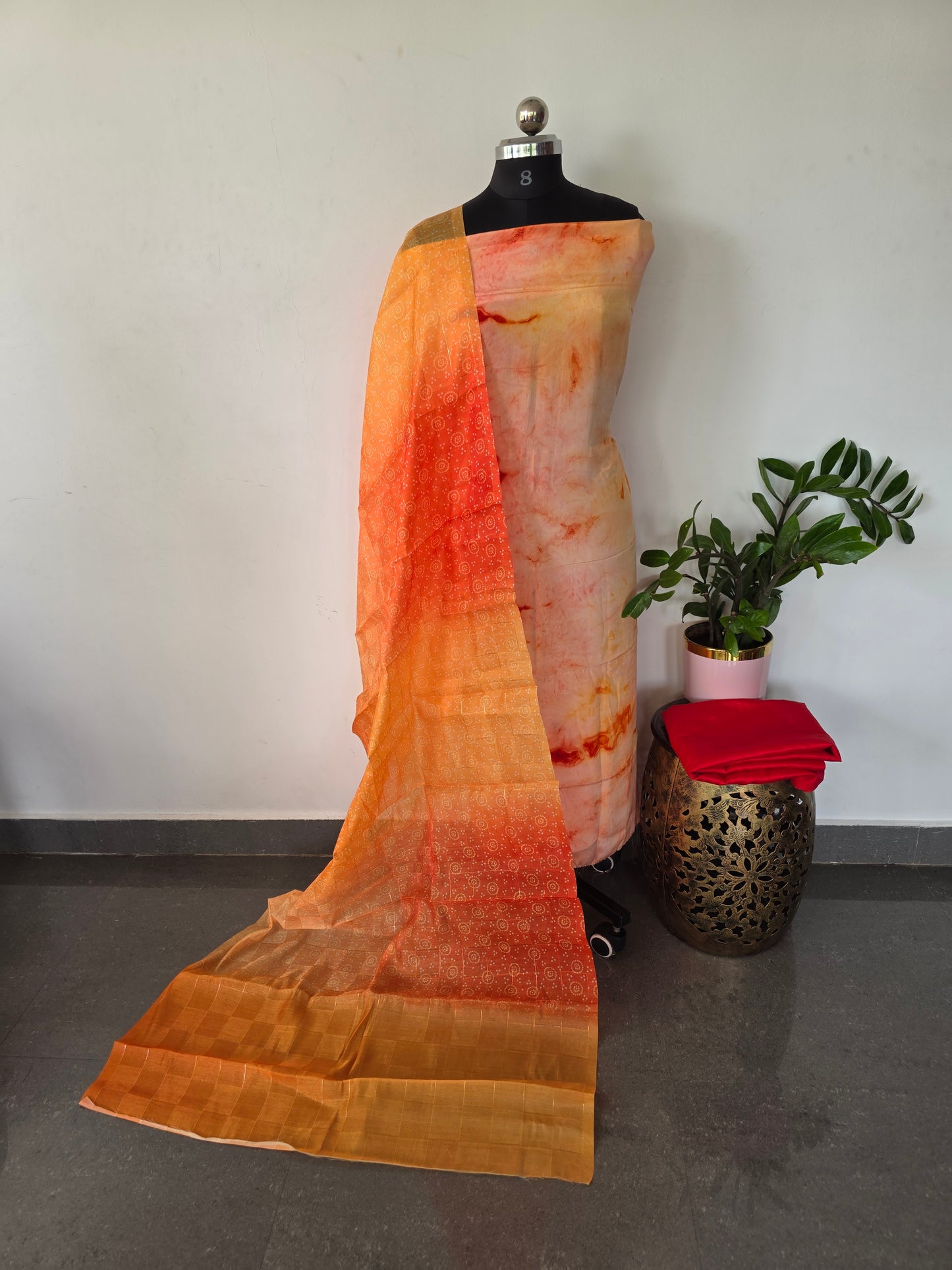 Fancy tussar silk set - CLA418