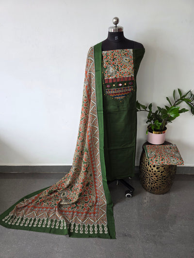 Premium cotton Handwork embroidery with kalamkari salwar - AS35