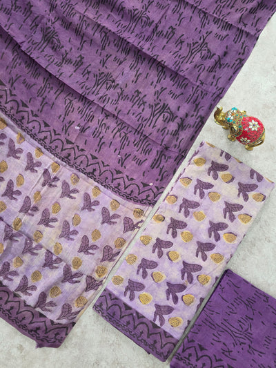 Nashpal Ajrakh Handblock Jaipuri pure cotton set - JA945