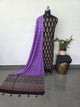 Handcrafted ajrakh cotton set with bandhini duppatta(Black)-HZ361