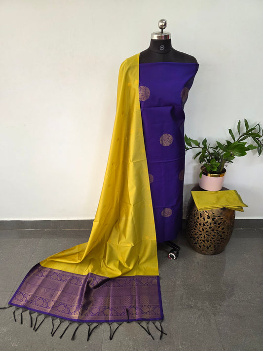 Semi kanchi jacquard butta borderless salwar set - SD5