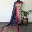 Kalamkari katha- Chennuri pure kalamkari silk set - AK384