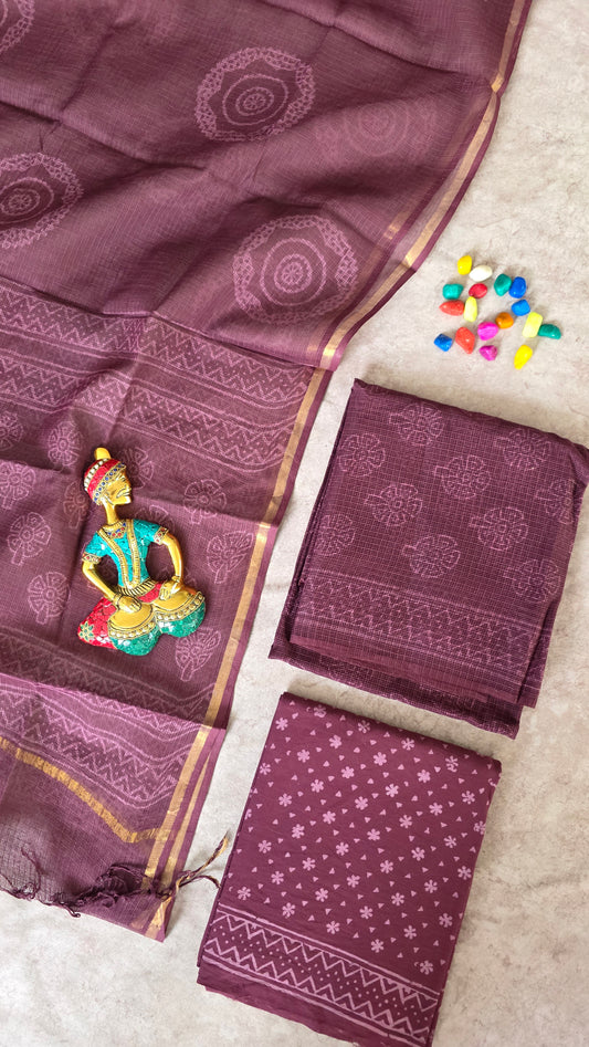 Handblock Jaipuri Kota doria set - JA377
