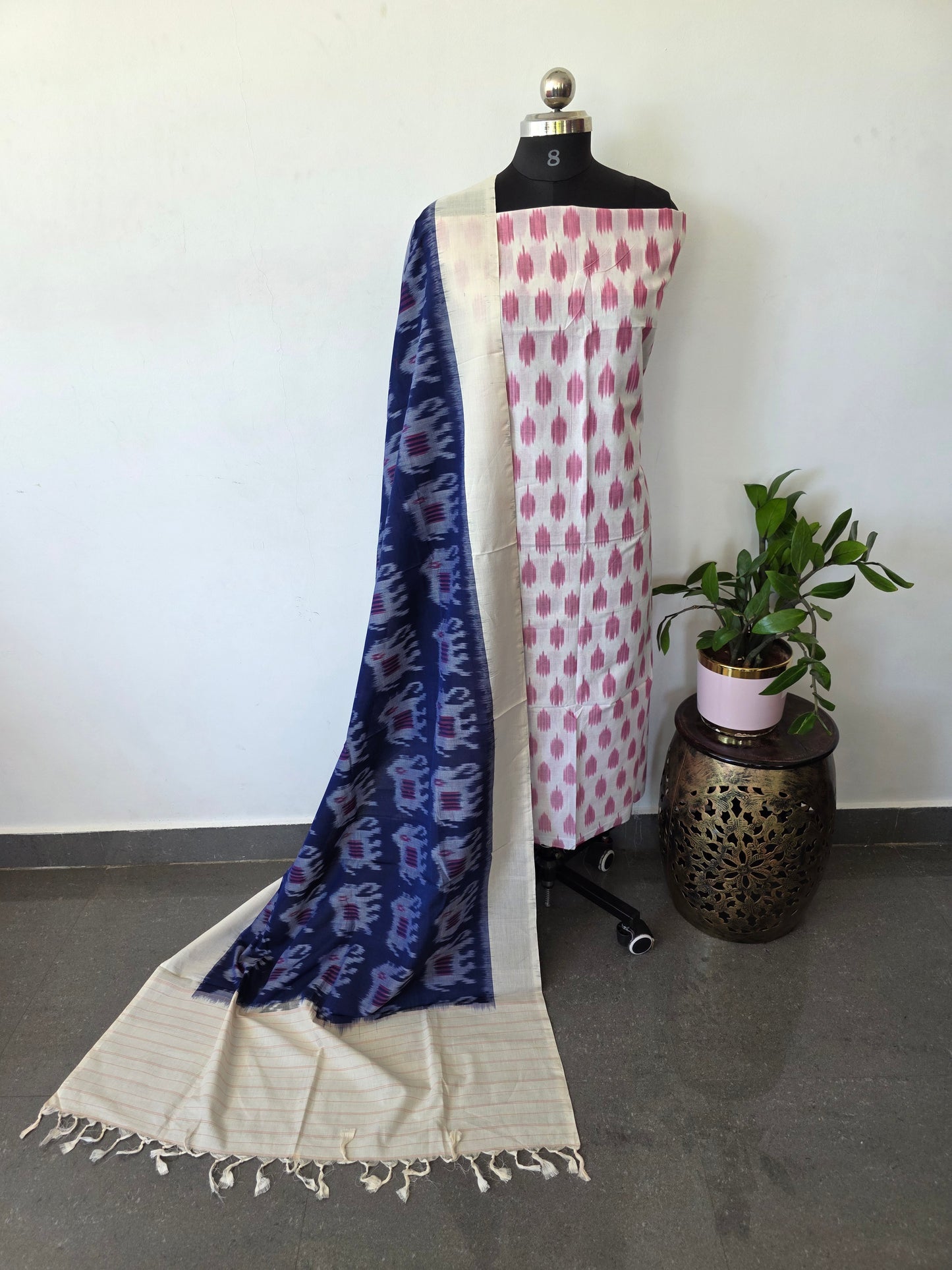 Handloom Mercerised ikkat cotton salwar set - KK120